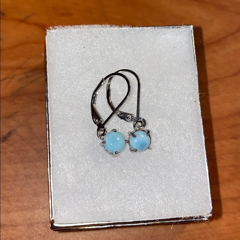 STERLING SILVER LARIMAR EARRINGS